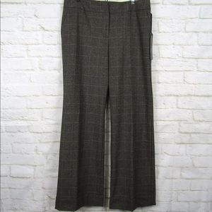 NWT Semantiks Wide Leg Dress Pants Brown Plaid 14